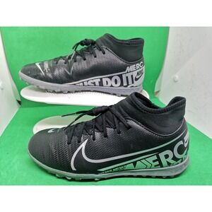 Nike AT7890-001 Soccer Cleats "Merc" Black Metallic Sock Shoes Size 6 Youth